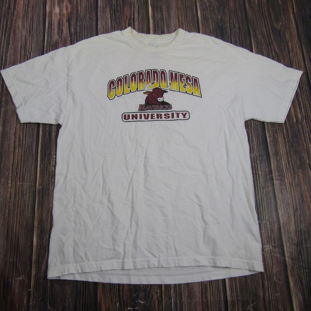 C.I. Sport T-Shirt Mens XL White Colorado Mesa University Mavericks Graphic Tee